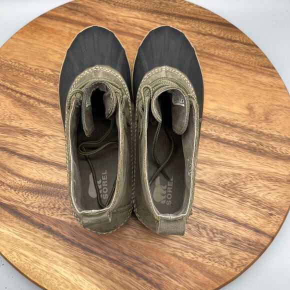 Sorel Out N About Boots Womens Size 8 Green Leather Casual Comfort Duck Bootie - Picture 5 of 8